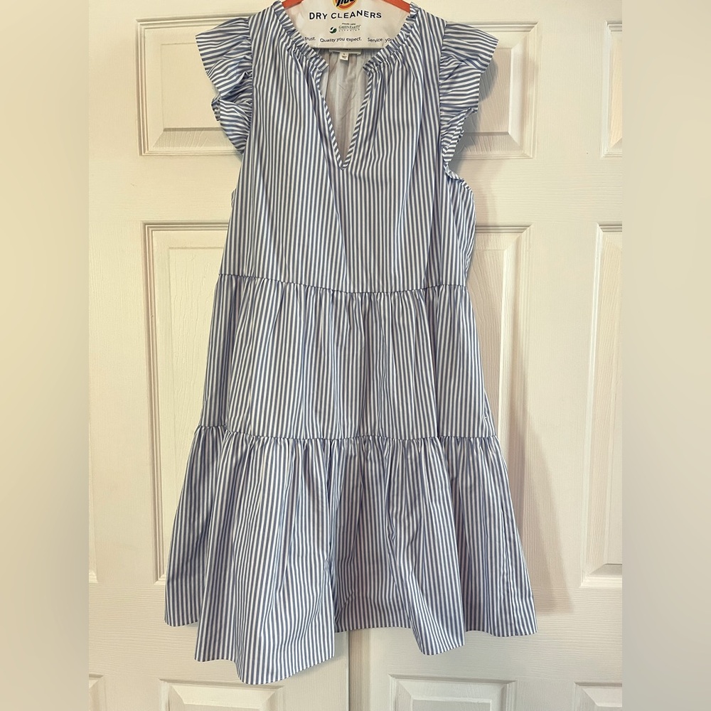 Striped Blue Midi Dress